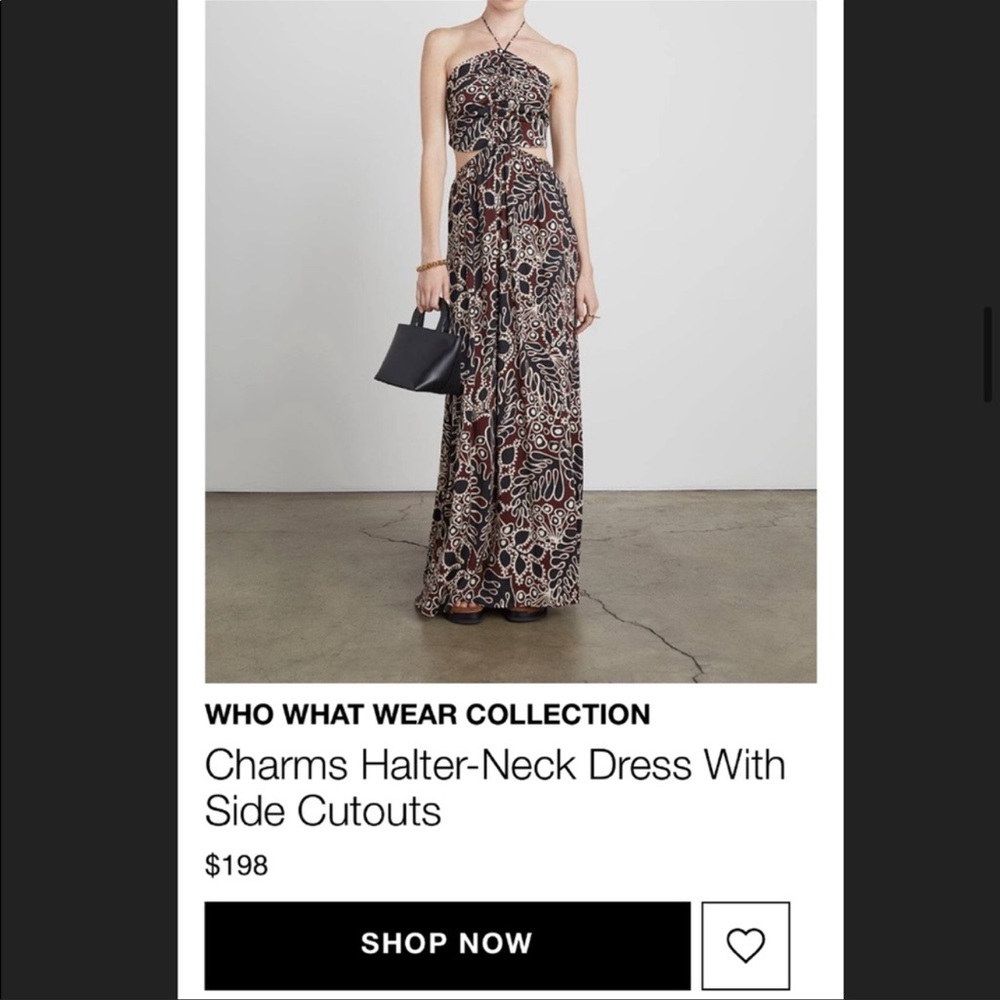 Charms Patterned Halter Neck Dress with Side Cutouts - Picture 3 of 4